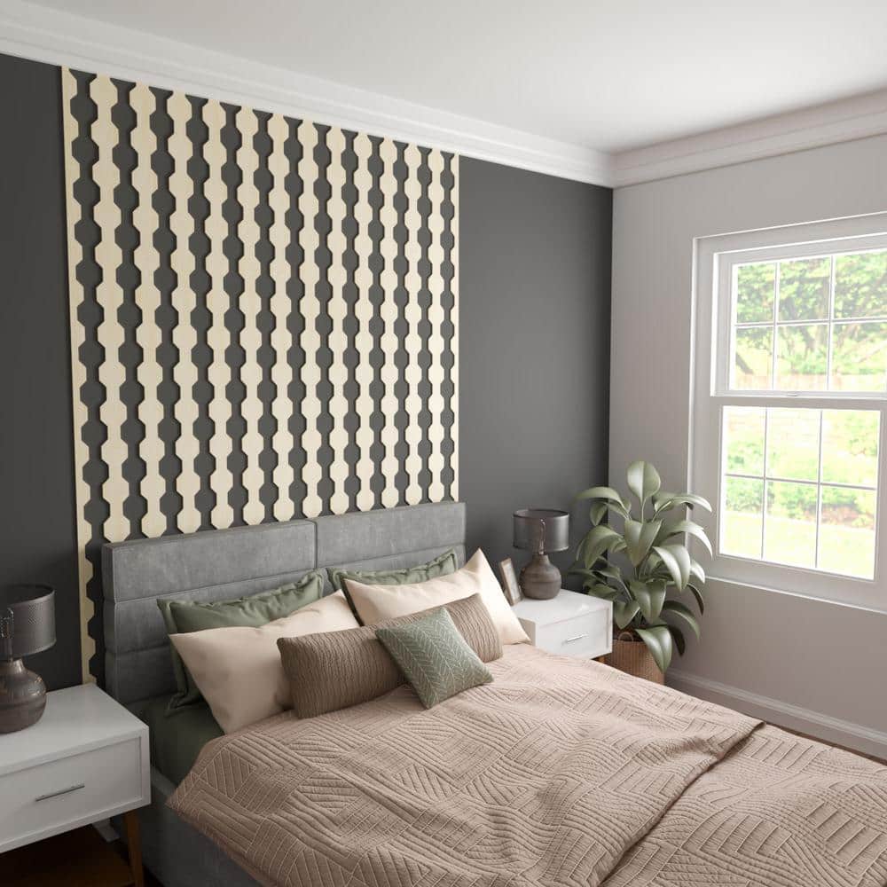 Pontiac Birch Adjustable Decorative Wood Slat Wall Panel Kit