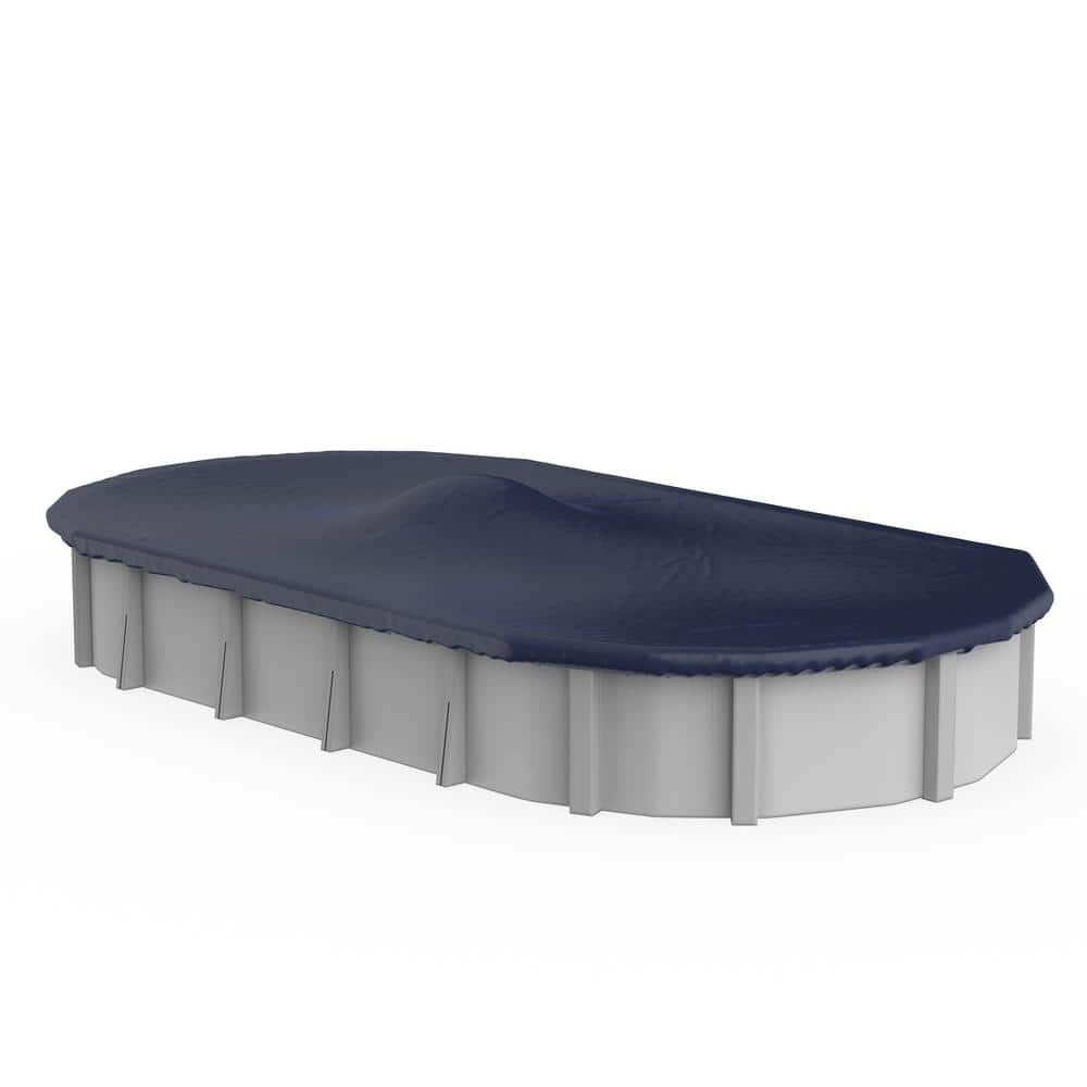 Premium 12' x 18' Dark Blue Oval Winter Pool Cover
