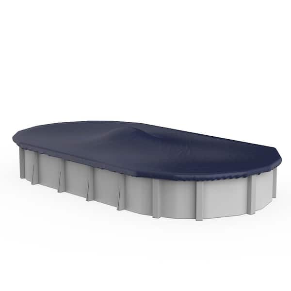 Winter Block 15 ft. x 21 ft. Premium Oval Winter Pool Cover for Above-Ground Pool, Installation Hardware Included