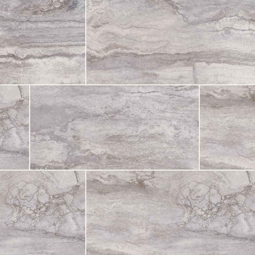 MSI Bernini Carbone 12 in. x 24 in. Polished Porcelain Stone Look Floor and Wall Tile (16 sq. ft./Case), Pietra Bernini Carbone -  NPIEBERCAR1224P
