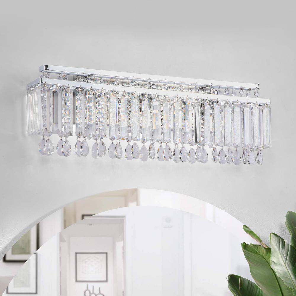Indianapolis 22.5 in. 3-Light Wall Sconce with Clear Crystal Lampshade price history on PriceWatchPro