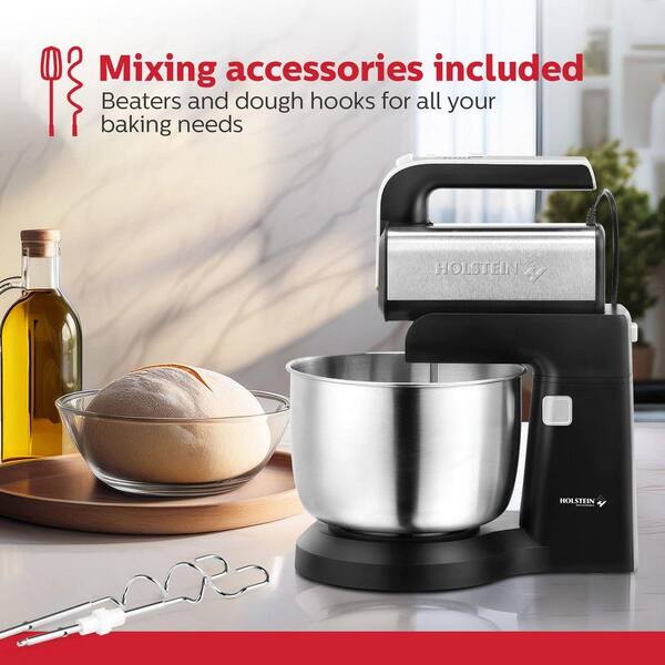 HOLSTEIN HOUSEWARES 2.9 qt. 5-Speed Hand and Stand Mixer with LED