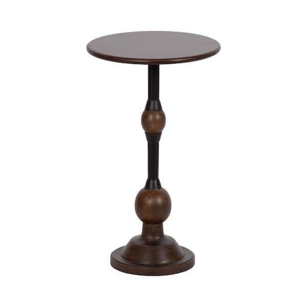 Kate and Laurel Rawlings 14 in. Brown Round Wood End Table