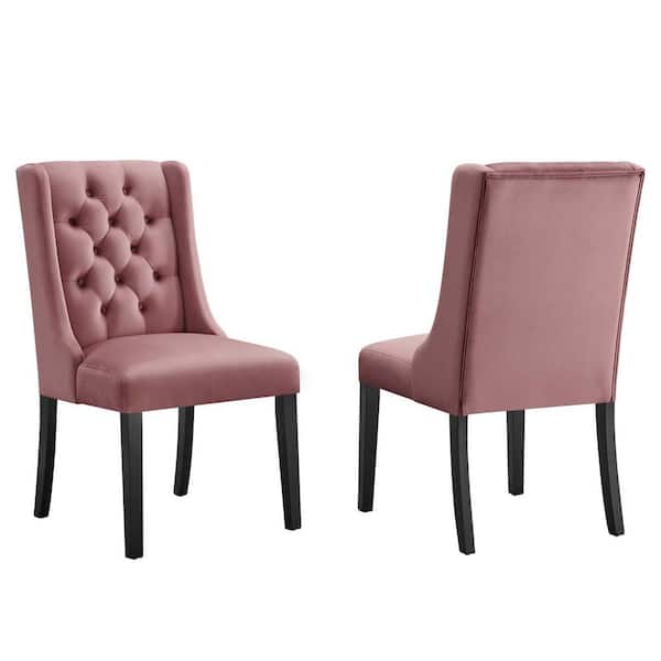 MODWAY Baronet Dusty Rose Performance Velvet Dining Side Chairs (Set of 2)