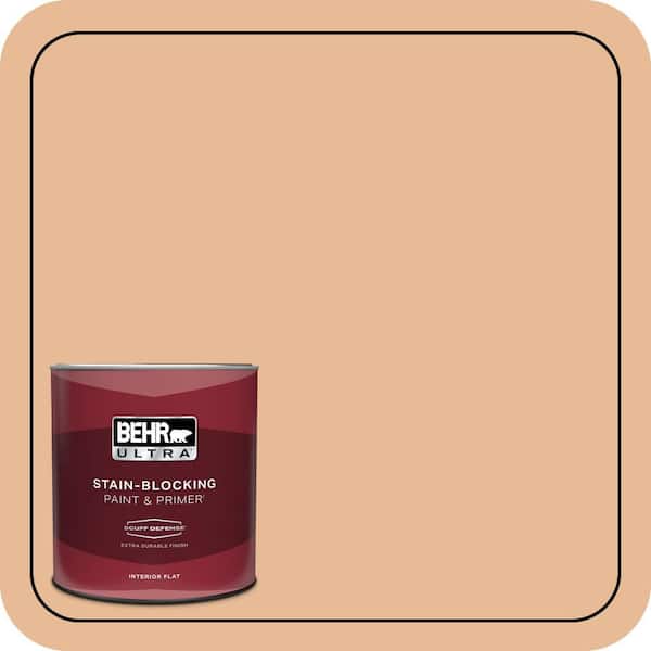 BEHR ULTRA 1 qt. #280C-3 Fresh Praline Extra Durable Flat Interior Paint & Primer