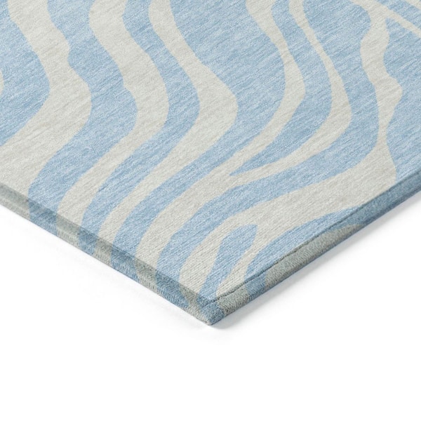 Chantille Machine Washable Indoor/Outdoor Abstract ACN1042 Sky 1 ft. 8 in. x 2 ft. 6 in. Area Rug