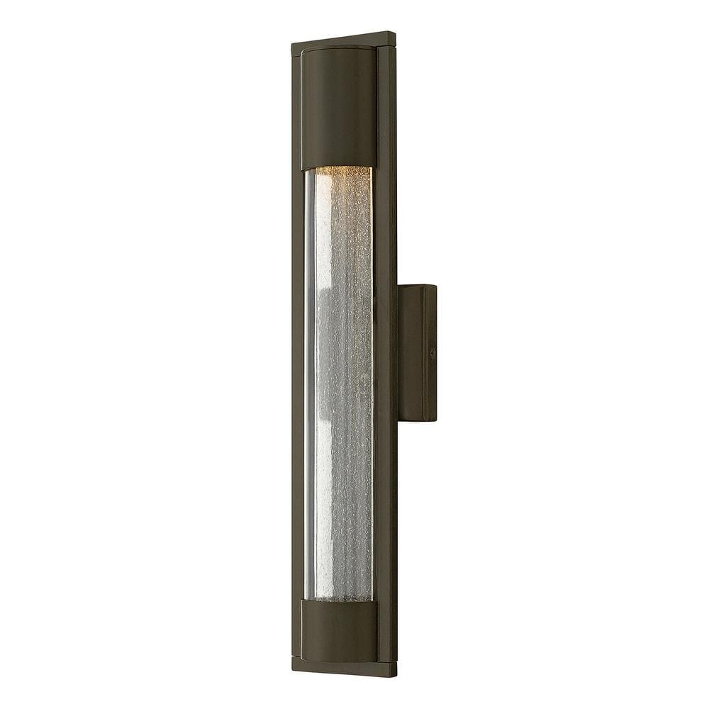 Bronze 22" Dimmable Outdoor Wall Sconce with Seeded Glass