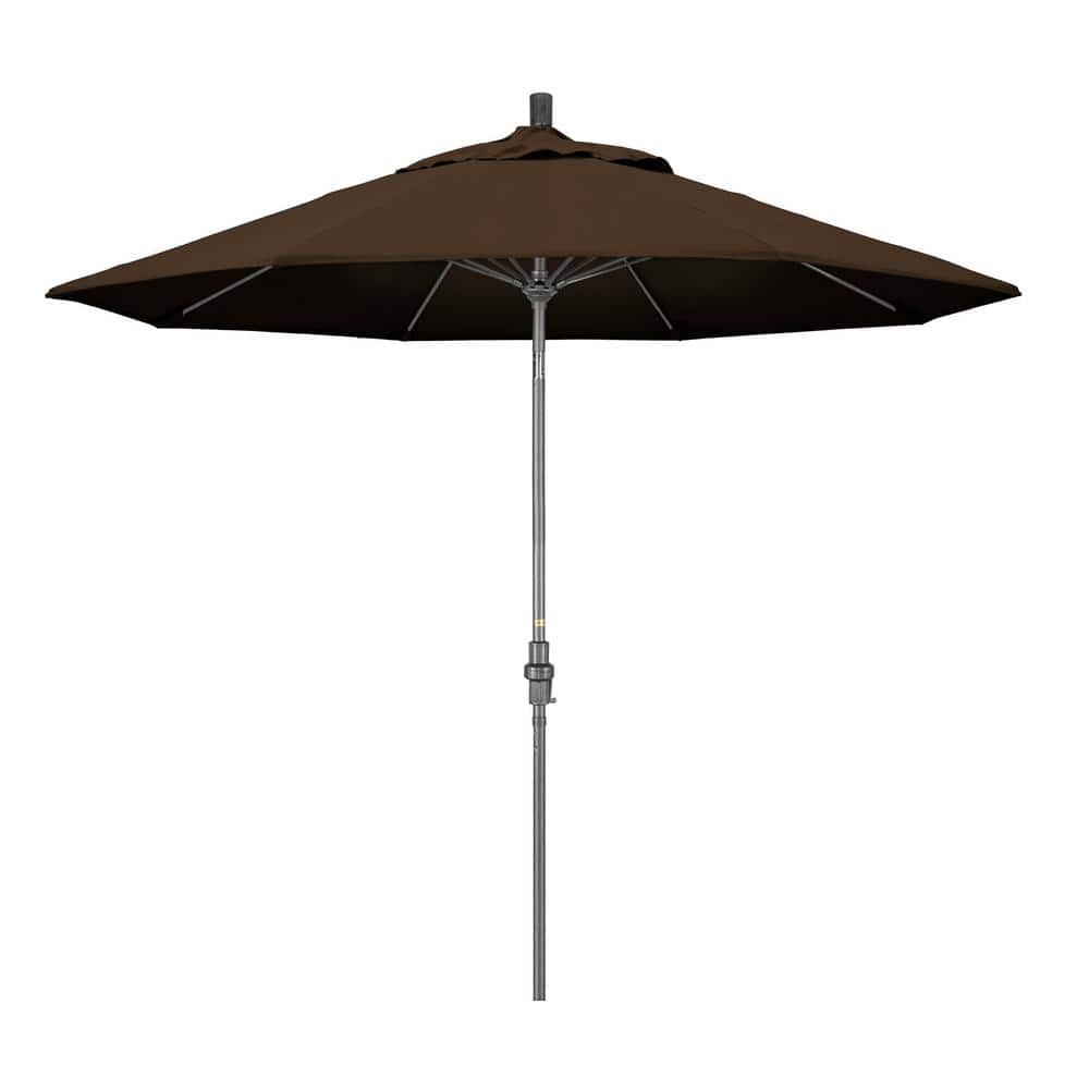 9 ft. Hammertone Grey Aluminum Market Patio Umbrella with Collar Tilt Crank Lift in Mocha Pacifica price history on PriceWatchPro