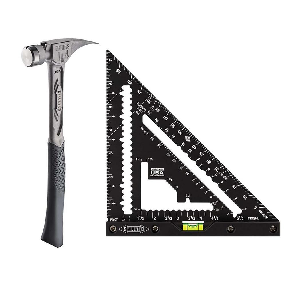 14 oz. TiBone Smooth Face with Curved Handle with 7 in. Carpenter Square with Level (2-Piece) price history on PriceWatchPro