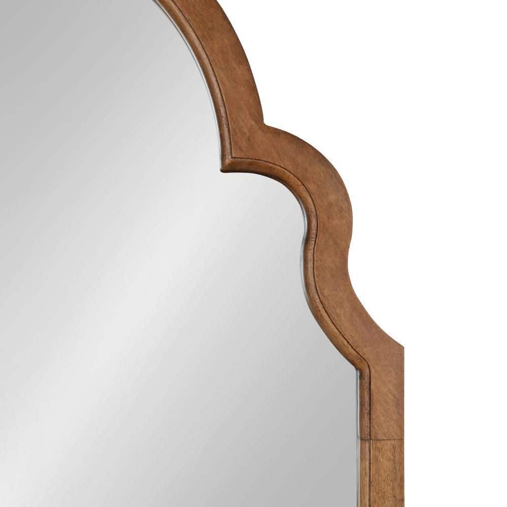 Rustic Brown Moroccan Arch Wood Vanity Mirror