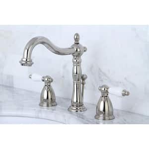 Heritage 8 in. Widespread 2-Handle Bathroom Faucet in Polished Nickel