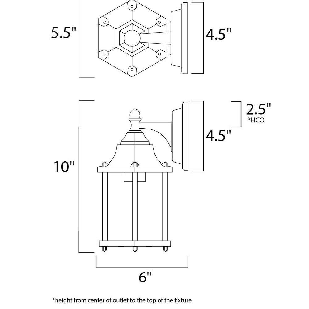 Rust Patina Bronze Outdoor Wall Lantern with Clear Glass