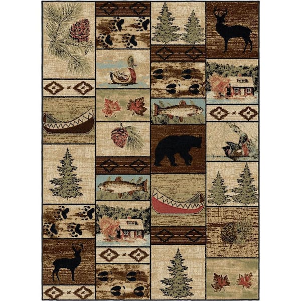 Mayberry Rug American Destination Multi-Colored 8 ft. x 10 ft. Polypropylene Area Rug