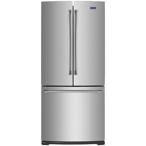 Maytag 30 in. W 19.7 cu. ft. French Door Refrigerator in Stainless Steel