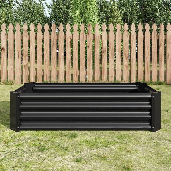 リーフ Siavonce Metal Raised Garden Bed, 4 ft. x 2 ft. x 1 ft