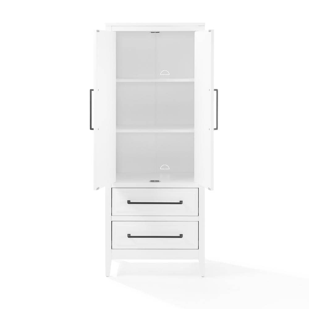 Genevieve Freestanding White Office Storage Cabinet with Adjustable Shelving
