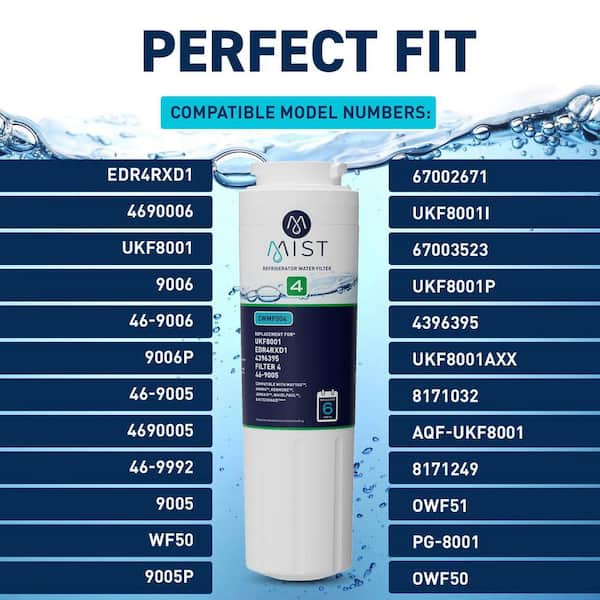4 X UKF8001 Frigo Filtro Acqua, Compatibile W/Maytag UKF8001, Whirlpool 4396395 5060966727408