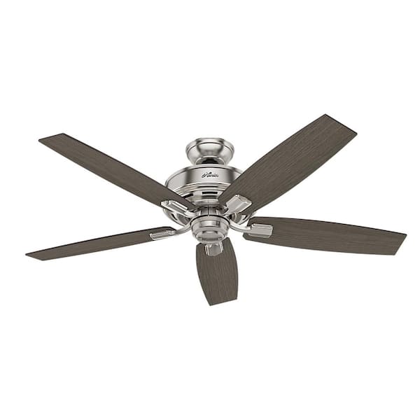 Hunter - Bennett 52 in. LED Indoor Brushed Nickel Ceiling Fan with 3-Light Kit and Handheld Remote Control