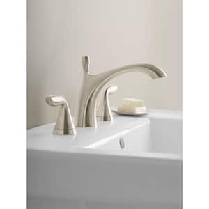 Williamette 8 in. Widespread 2-Handle Bathroom Faucet with Drain in Vibrant Brushed Nickel