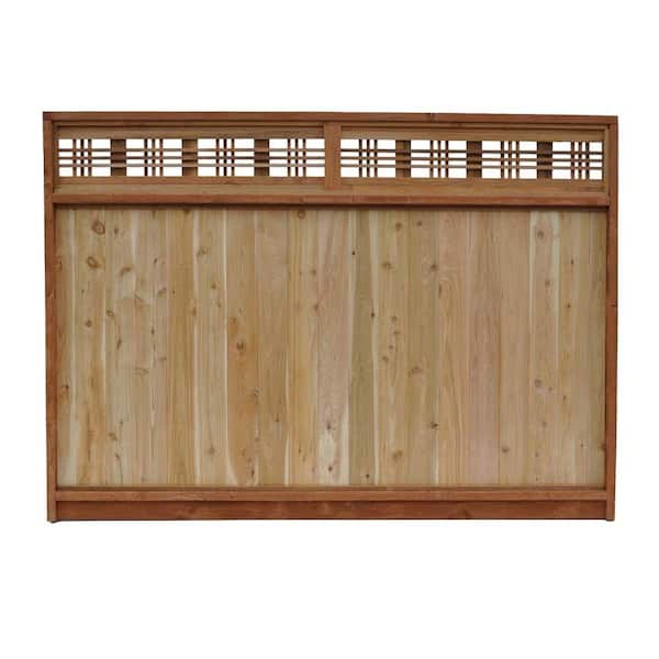 Signature Development 6 ft. H x 8 ft. W Western Red Cedar Horizontal Lattice Top Fence Panel