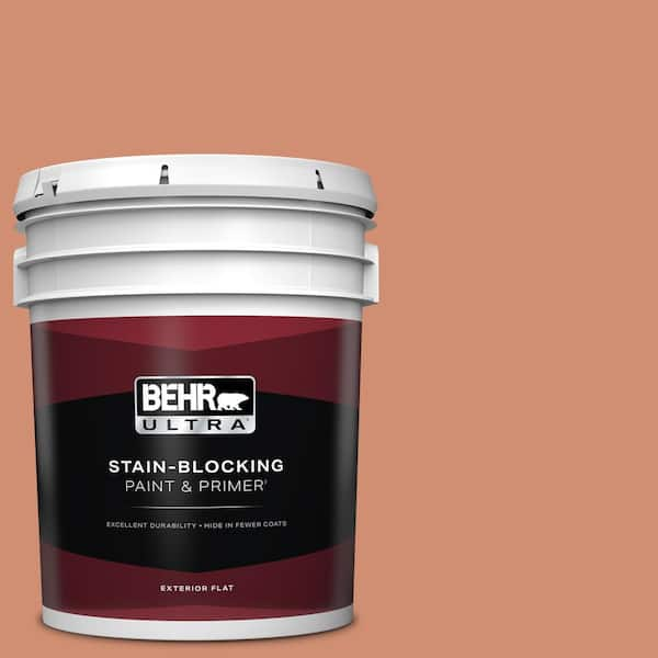 BEHR ULTRA 5 gal. #M200-5 Terra Cotta Clay Flat Exterior Paint & Primer