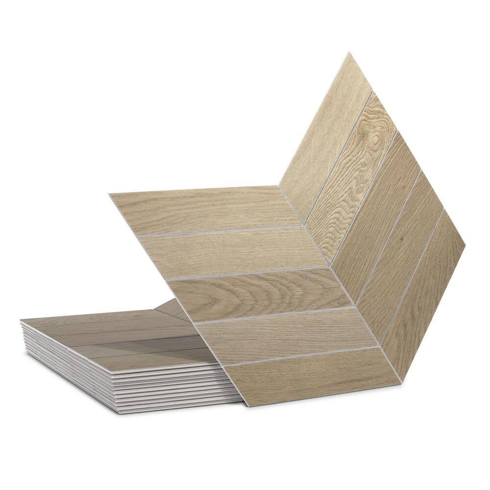 Warm Oak 12.2 in. x 10 in. Chevron Stone Composite Peel and Stick Backsplash Floor and Wall Tile (12-Pack) price history on PriceWatchPro