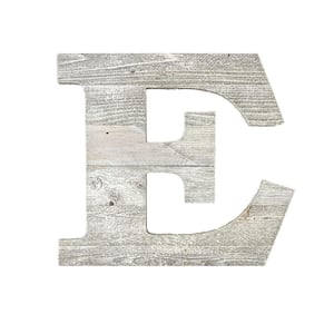 Rustic Large 16 in. Tall White Wash Decorative Monogram Wood Letter (E)