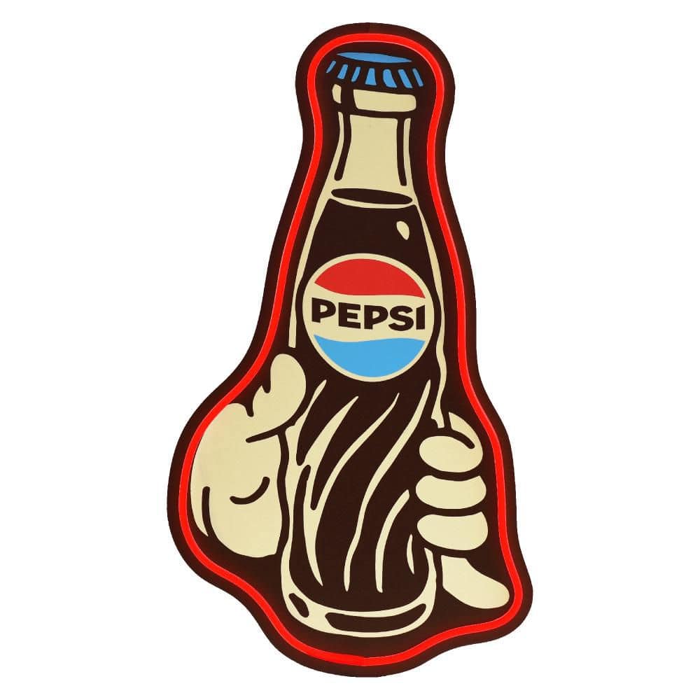 American Art Decor 20 in. x 12 in. Brown Licensed Pepsi Bottle LED