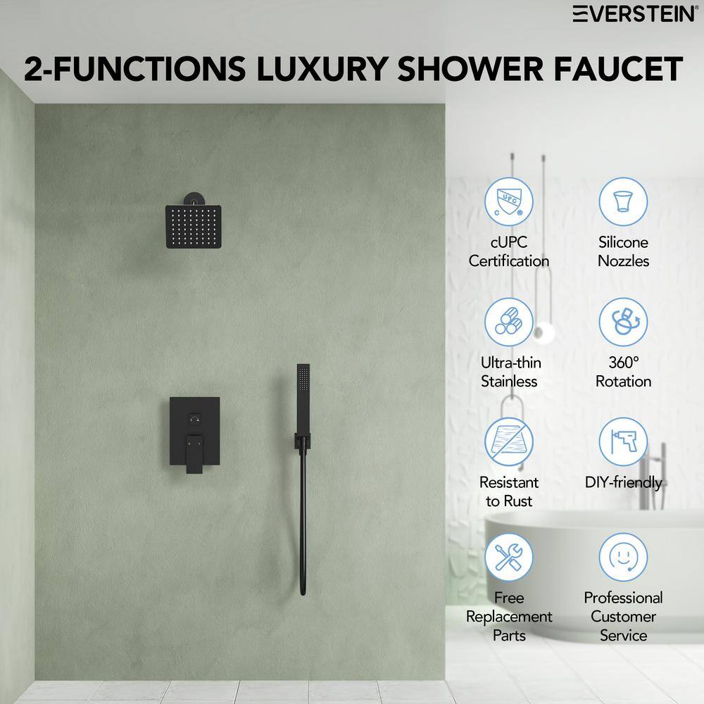 Matte Black Dual-Function Wall Mounted Shower System