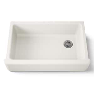 Whitehaven Undermount Farmhouse Apron Front Cast Iron 36 in. Single Basin Kitchen Sink in Biscuit