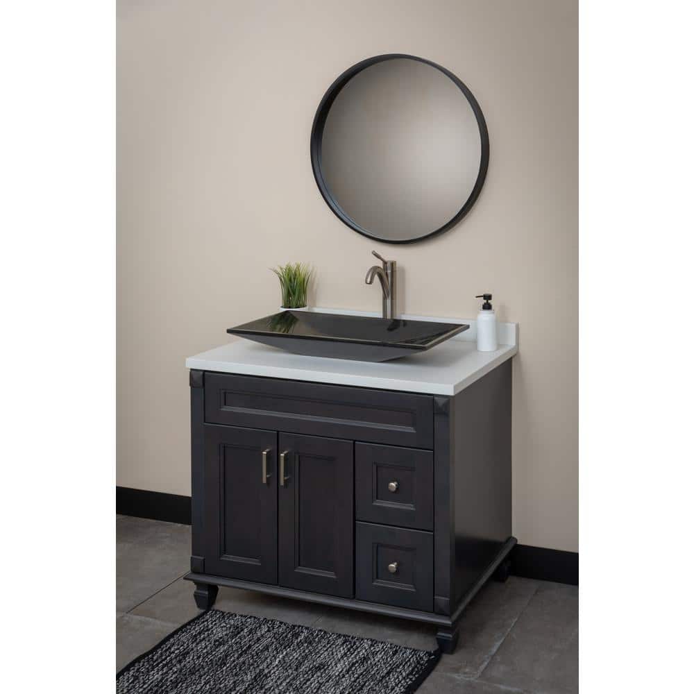 Eden 28'' Black Granite Rectangular Bathroom Sink