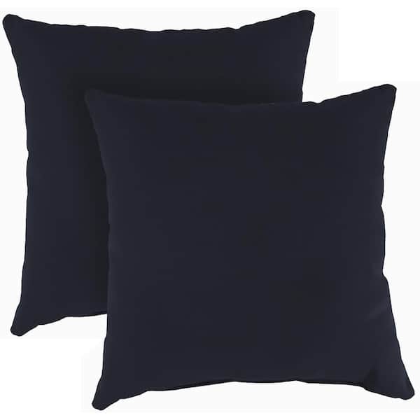 Jordan Manufacturing 16 in. L x 16 in. W x 4 in. T Navy Outdoor Throw Pillow (2-Pack)