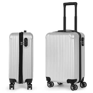 Carry On Luggage, 20" Hardside Suitcase ABS Spinner Luggage with Lock - Vertical in Silver