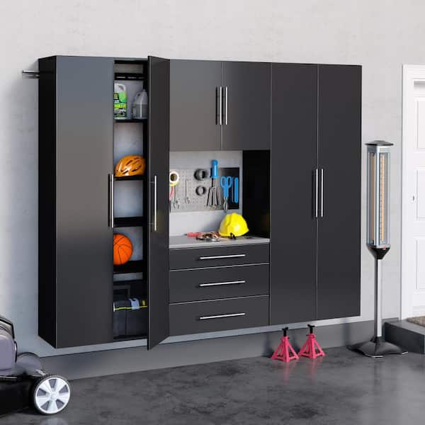 HangUps 90 in. W x 72 in. H x 16 in. D Storage Cabinet Set G in Black ( 4 Piece )