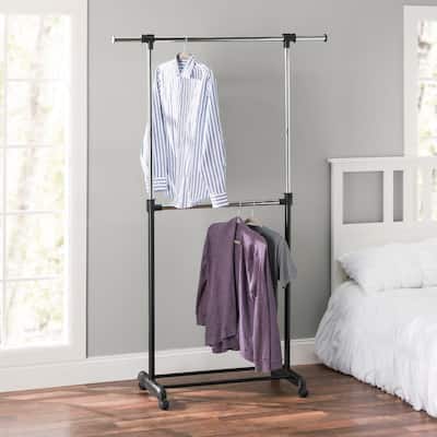 Black Steel Clothes Rack 17 in. W x 51 in. H