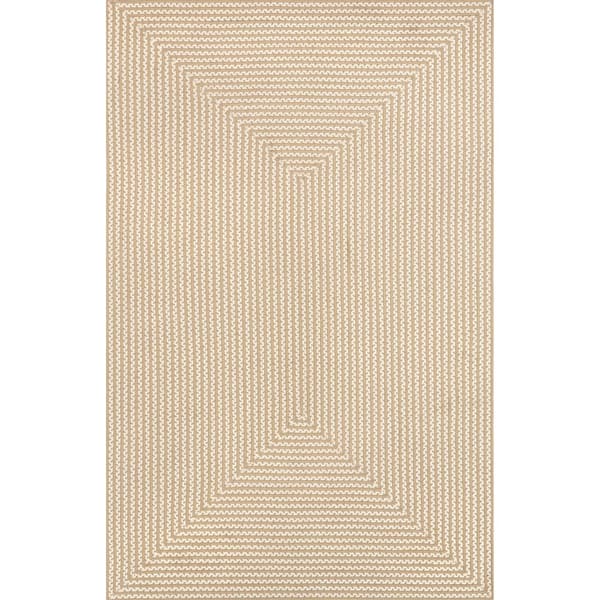 nuLOOM Ausha Beige 5 ft. x 8 ft. Solid Area Rug