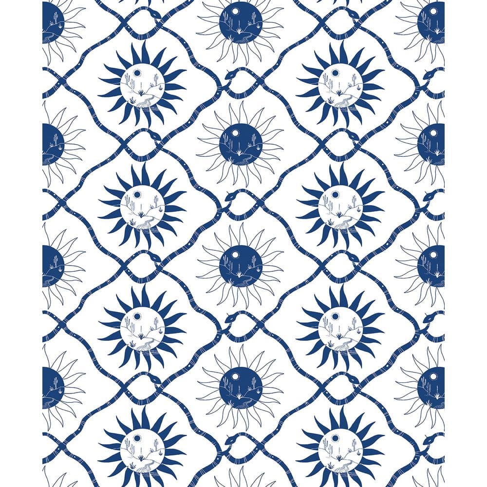 Sol Baltic Blue Vinyl Peel and Stick Wallpaper Roll (Covers 30.75 sq. ft.)