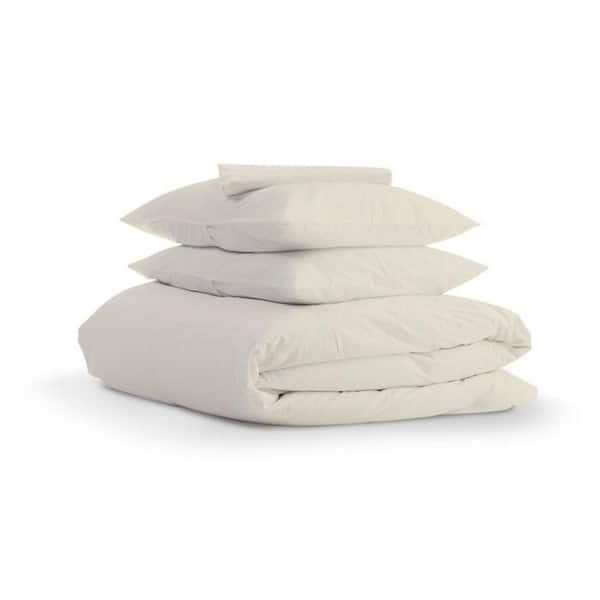 A1 Home Collections A1HC GOTS Certified Organic Cotton, Wrinkle Resistant, Cream Queen Duvet Cover
