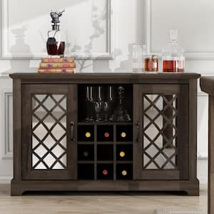 Millicent Dark Gray Oak Wine Cabinet (45.7 in. W x 15.7 in. D x 29.3 in. H)