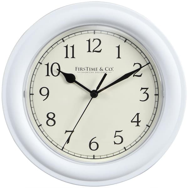 FirsTime & Co. 8.5 in. White Round Essential Wall Clock