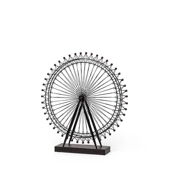 HomeRoots 27 in. Black Metal London Eye Sculpture