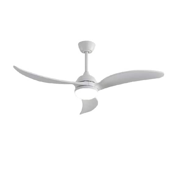 CIPACHO 52.1 in. Indoor White Ceiling Fan with 3 Solid Wood Blades Remote Control Reversible DC Motor