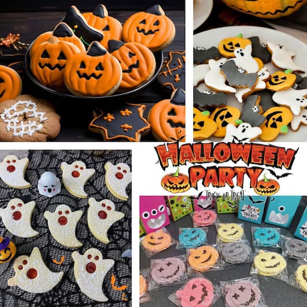 LAIFUCAM 5pcs Halloween Cookie Cutter Set Pumpkin Bat Ghost Witch