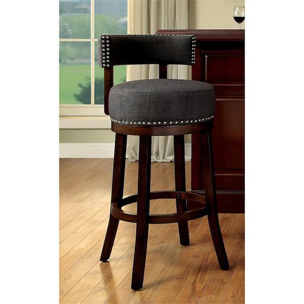 Jacquesville 40.5 in. Dark Oak and Gray Wood Bar Stool (Set of 2)
