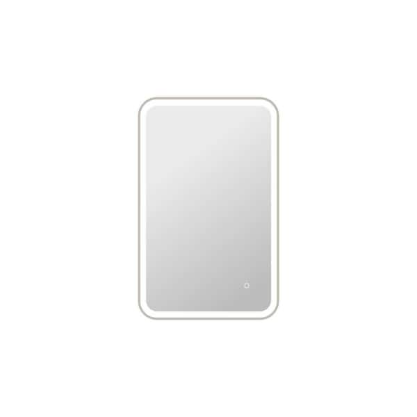 24 in. W x 36 in. H Rectangle Framed LED Wall Mirror in Silver