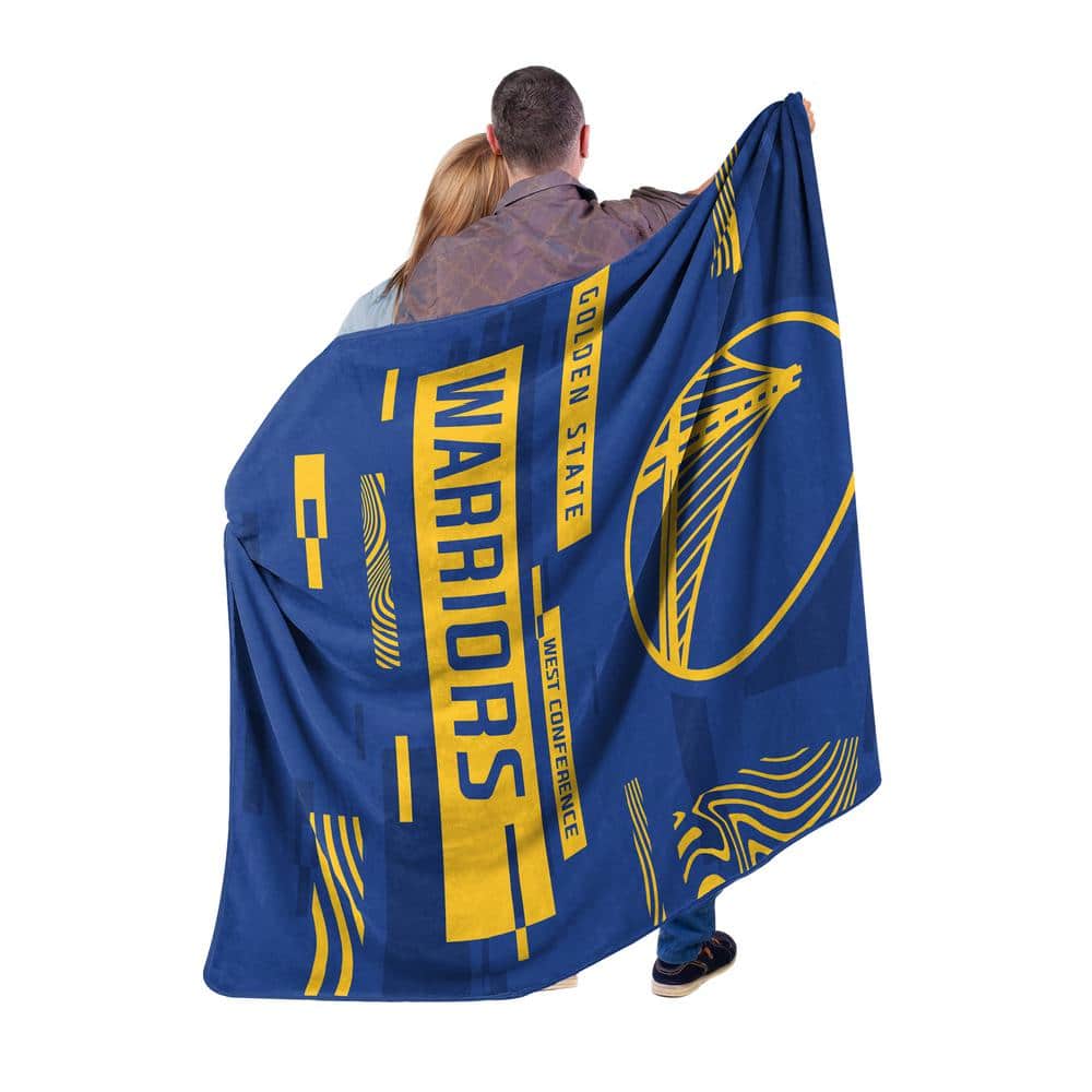 Golden State Warriors Blue and Yellow Raschel Throw Blanket