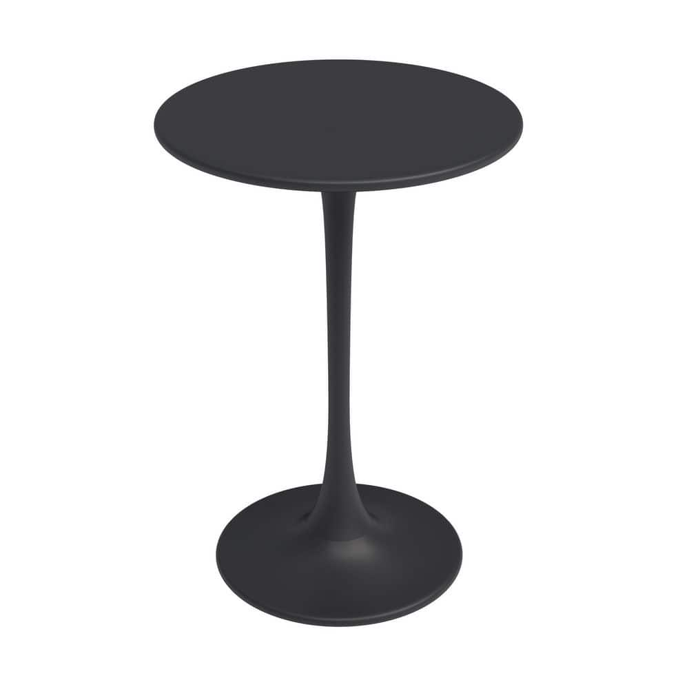 Kurv Bistro Counter Table Black - Jamesdar: Modern Patio &#38; Home Office, Round Top, Steel Frame