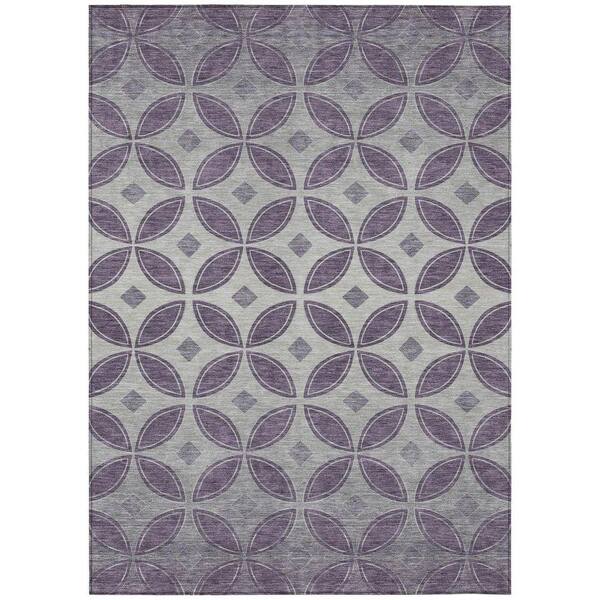 Chantille Machine Washable Indoor/Outdoor Abstract ACN2423 Plum 5 ft. x 7 ft. 6 in. Area Rug