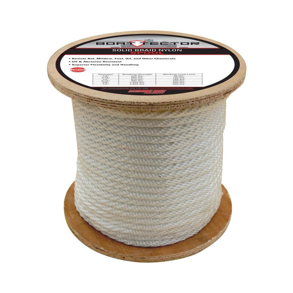 Extreme Max BoatTector Solid Braid Nylon Rope - 1/2 in. x 250 ft., White  3006.2213 - The Home Depot