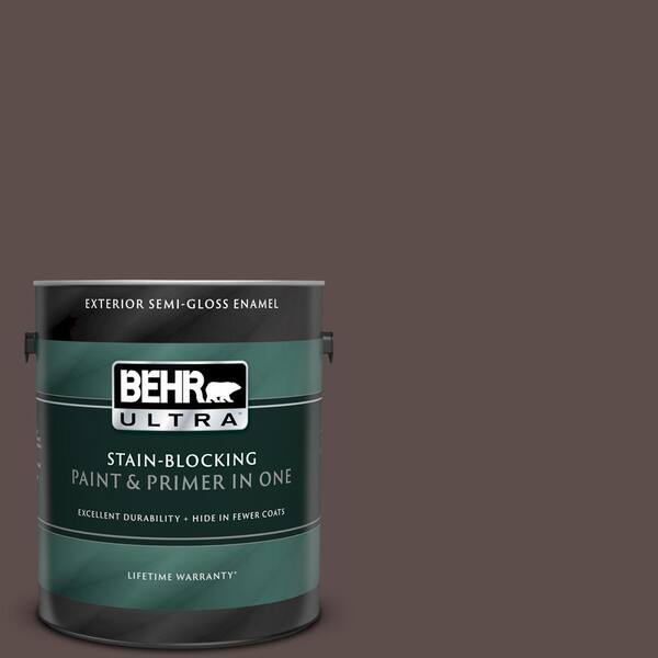 BEHR ULTRA 1 gal. #UL130-1 Scented Clove Semi-Gloss Enamel Exterior Paint and Primer in One